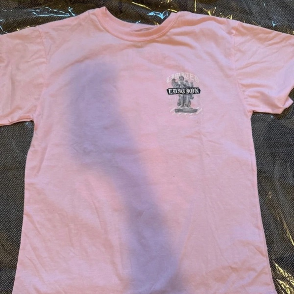 Light Pink Graphic Tee with Small Chest Print